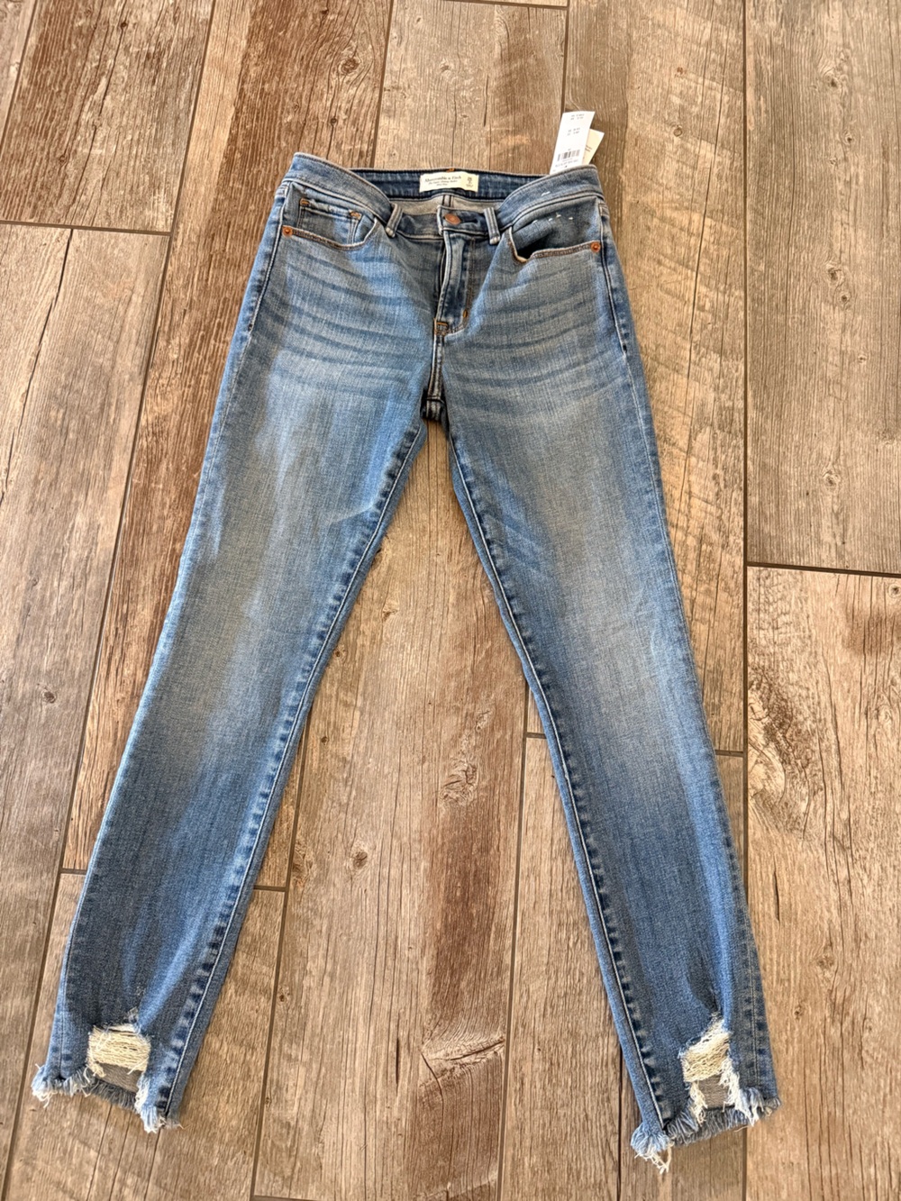 Abercrombie & Fitch Distressed Light Blue Skinny Jeans